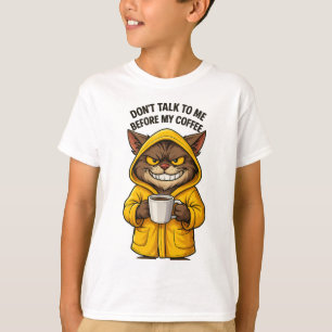 Camiseta Gato Y Café Graciosos