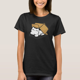 Camiseta Gato Y Cartón Gato Feliz Gato En Un Mascota De Caj
