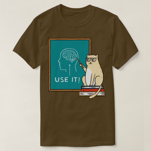 Camiseta Gato y cerebro (Diseño del anverso)