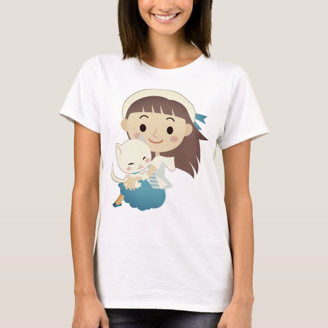 Camiseta Gato Y Chica (Anverso)