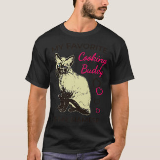 Camiseta Gato y cocina siameses