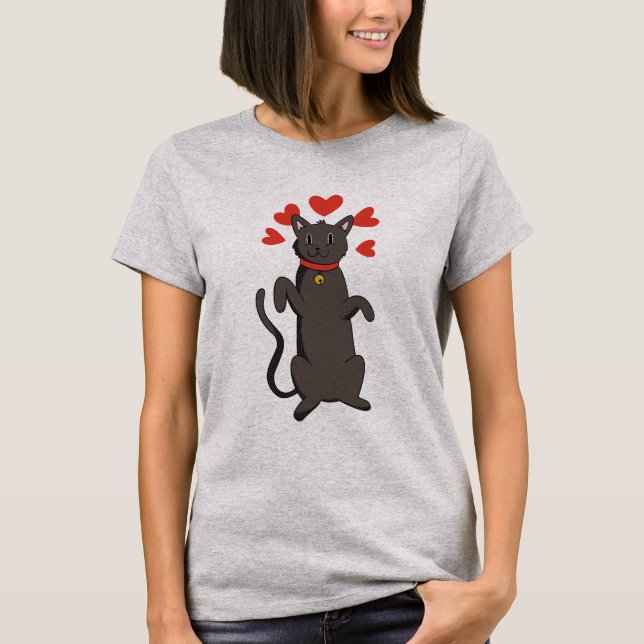 Camiseta Gato y corazón (Anverso)