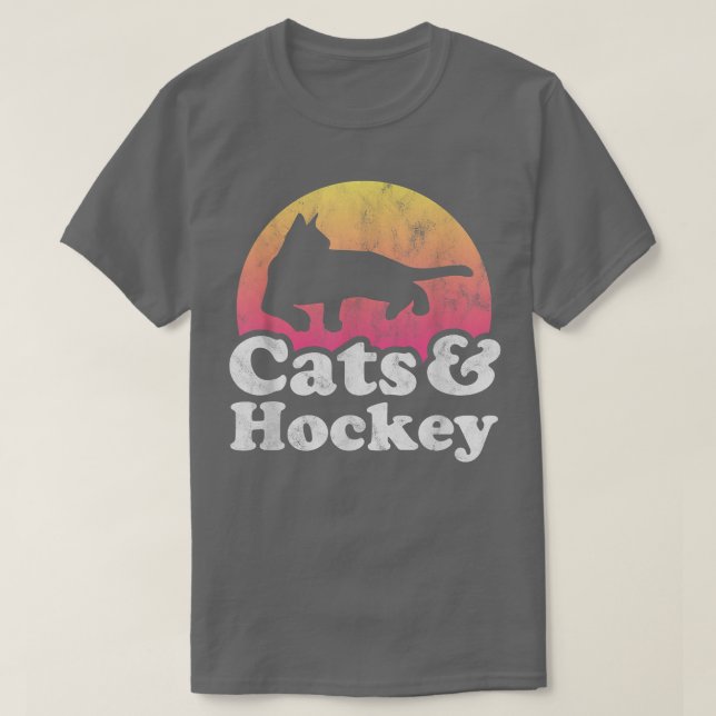 Camiseta Gato y hockey masculino o femenino  (Diseño del anverso)