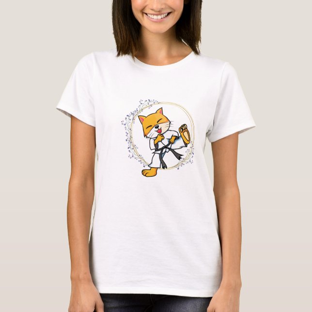 Camiseta gato y karate (Anverso)