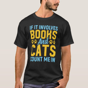 Camiseta Gato Y Libro Gusano Gusano Pun Libro Leer Texto Di