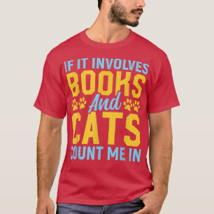Camiseta Gato Y Libro Lover Bookworm Pun Libro Leer Tet D