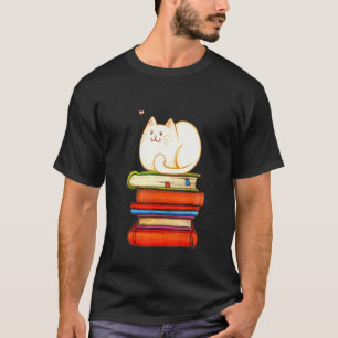 Camiseta Gato y Libro Ratón de biblioteca Lector Gato amant