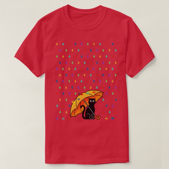 Camiseta Gato y lluvia (Diseño del anverso)