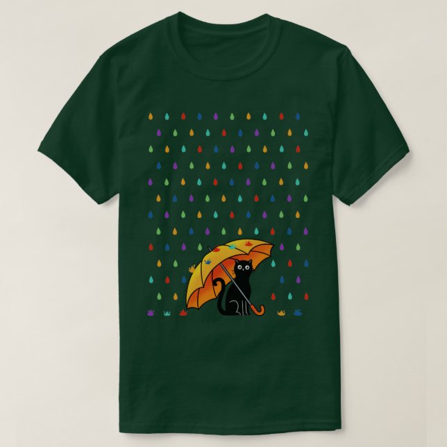 Camiseta Gato y lluvia (Diseño del anverso)