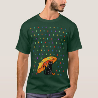 Camiseta Gato y lluvia
