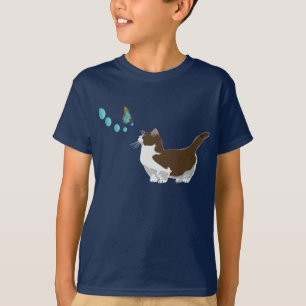 Camiseta Gato y mariposa