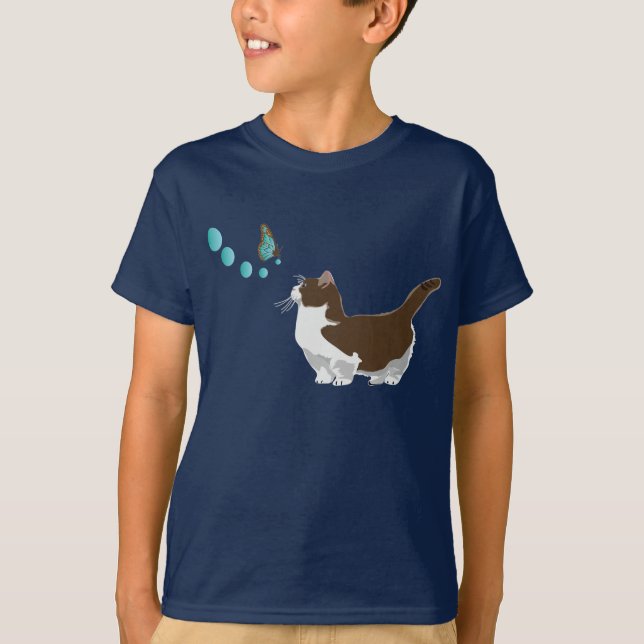 Camiseta Gato y mariposa (Anverso)