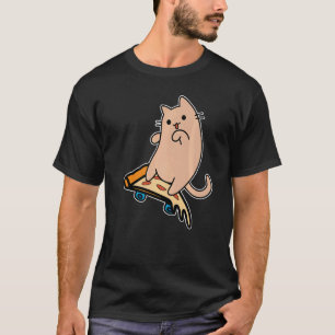 Camiseta Gato y monopatín de pizza de pepperoni B