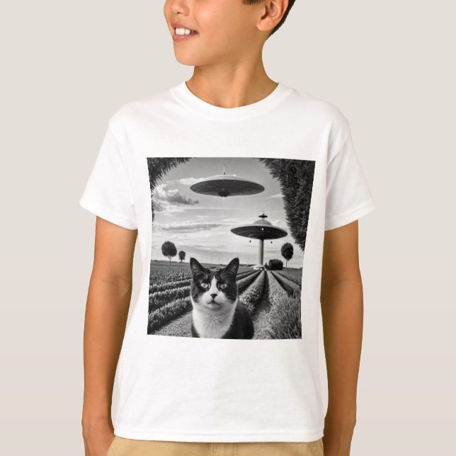 Camiseta Gato y OVNI (Anverso)
