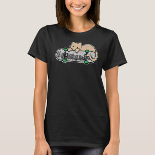 Camiseta Gato y patineta Skateboarding Gatos y ratones Shy