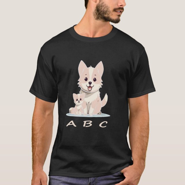 Camiseta Gato y perro ABC (Anverso)