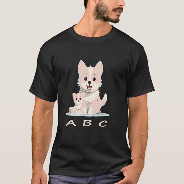 Camiseta Gato y perro ABC (Anverso)