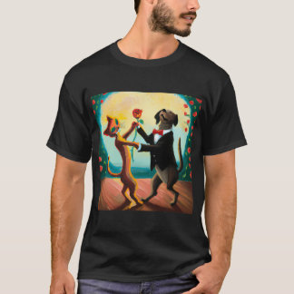 Camiseta Gato Y Perro Bailando Tango En Club De Baile, Arte