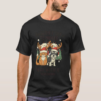 Camiseta Gato y perro divertidos de Navidad no podían conse