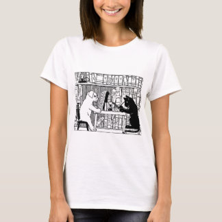 Camiseta Gato y perro en la biblioteca