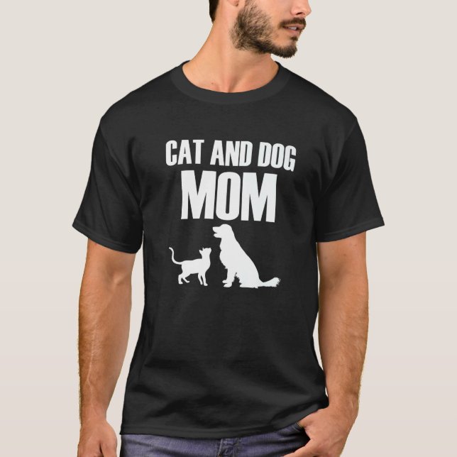 Camiseta Gato Y Perro Mamá Gatos Perros Mascotas Animales G (Anverso)