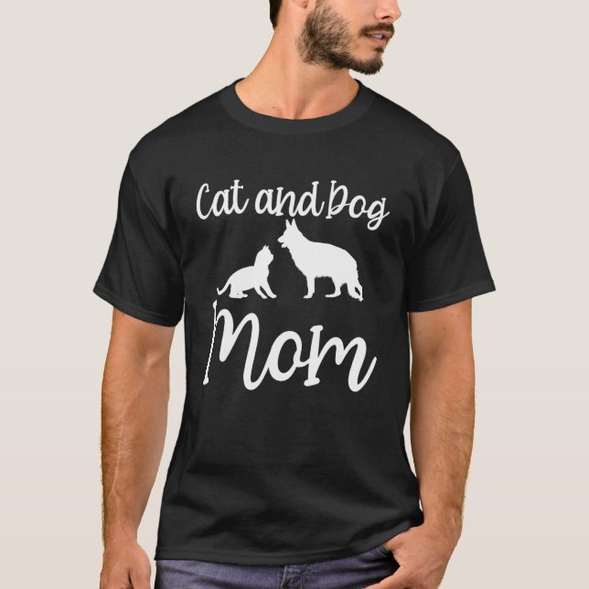 Camiseta Gato Y Perro Mamá Gatos Perros Mascotas Animales G (Anverso)