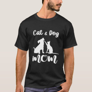 Camiseta Gato Y Perro Mamá Mascotas Animales Amanecen La Ca