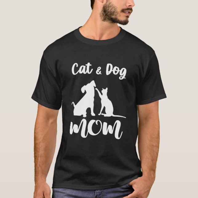 Camiseta Gato Y Perro Mamá Mascotas Animales Cachorros Para (Anverso)