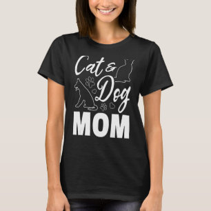 Camiseta Gato y Perro Mamá Perro Gato Mamá Perro Perro Mamá