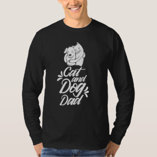 Camiseta Gato Y Perro Papá Perro Gatos Papá Papi Fath