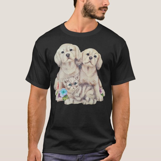 Camiseta Gato Y Perros Amor Cachorro (Anverso)