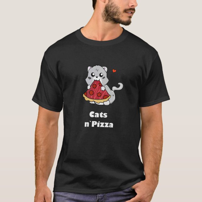 Camiseta Gato Y Pizza Fan Sweet And Cute (Anverso)
