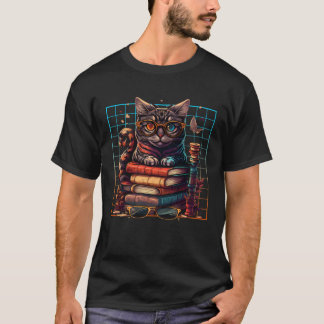 Camiseta Gato y ratón de libro Libro Fans de libros y gatos