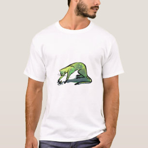 Camiseta Gato y ratón verdes