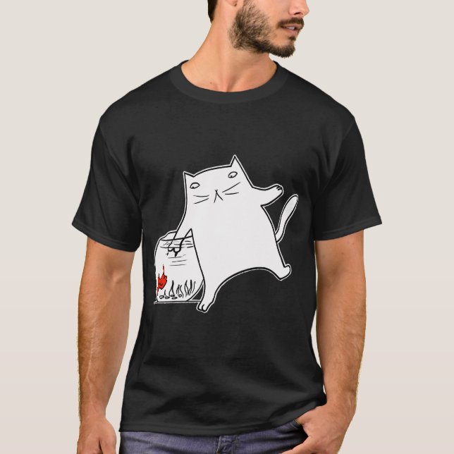 Camiseta Gato y un pez (Anverso)