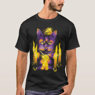 Camiseta Gato y Velas Wiccan Wicca Witch Making Magic Paga