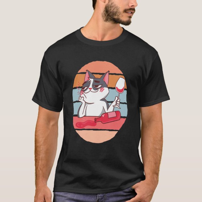 Camiseta Gato y Vino (Anverso)