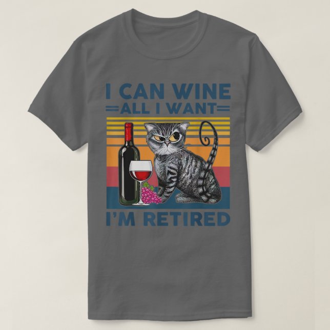Camiseta Gato y vino que puedo envolver todo lo que quiero. (Diseño del anverso)
