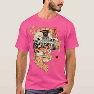 Camiseta Gato Yakuza Canción japonesa Samurai espada Katana