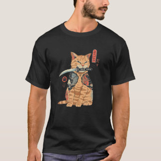 Camiseta Gato yakuza samurai gato estilo tato japonés estil