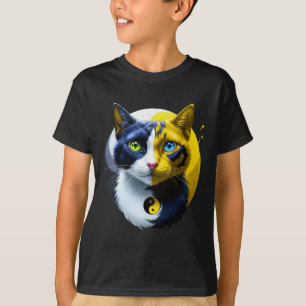 Camiseta Gato Yin Yang Dual Yoga Kitten Espiritual Regalo M