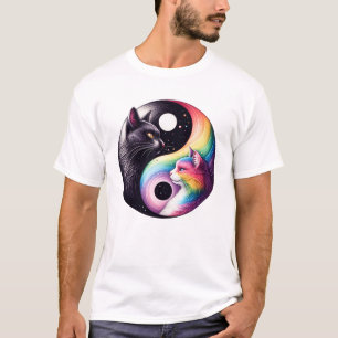 Camiseta Gato Yin Yang Gato Gato Gato Transgénero Orgullo L