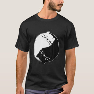 Camiseta Gato Yin Yang Gracioso Gato De Paz Amable