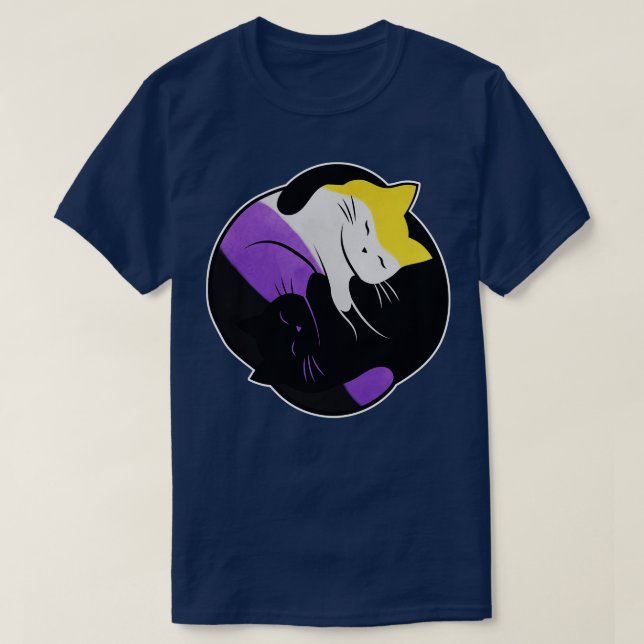 Camiseta Gato Yin Yang no binario (Diseño del anverso)