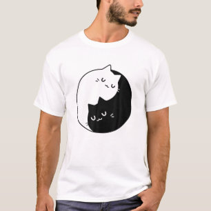 Camiseta Gato Yin Yang Personalizado Gracioso Gatito Amante