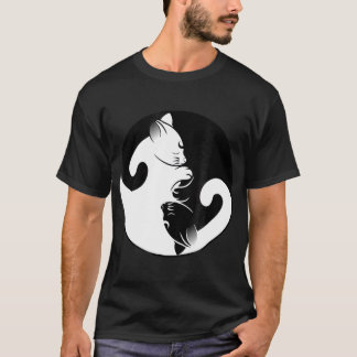 Camiseta Gato Ying Yang Amante del gato Hombres Regalo a lo