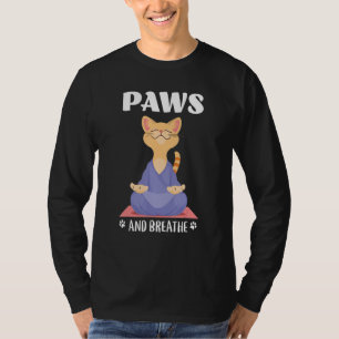 Camiseta Gato Yoga Manos Lindas Y Respira