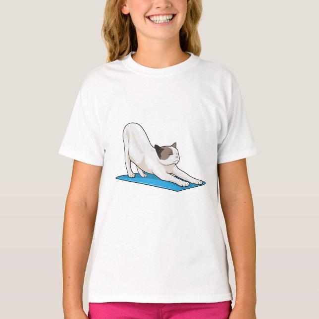 Camiseta Gato Yoga Meditación Fitness (Anverso)