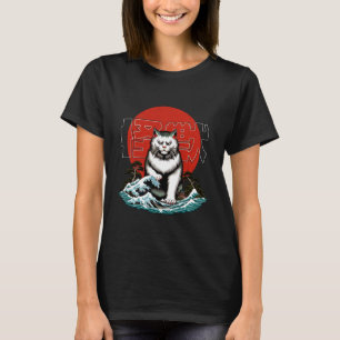 Camiseta Gato Yokai Japonés - Ola Grande Maneki Neko Enojad