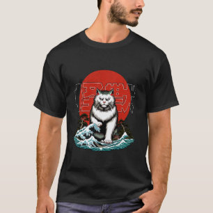 Camiseta Gato Yokai Japonés - Ola Grande Maneki Neko Enojad